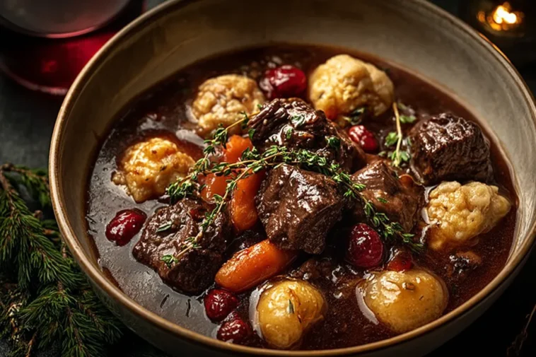 French-Style Beef Stew with Red Wine and Vegetables