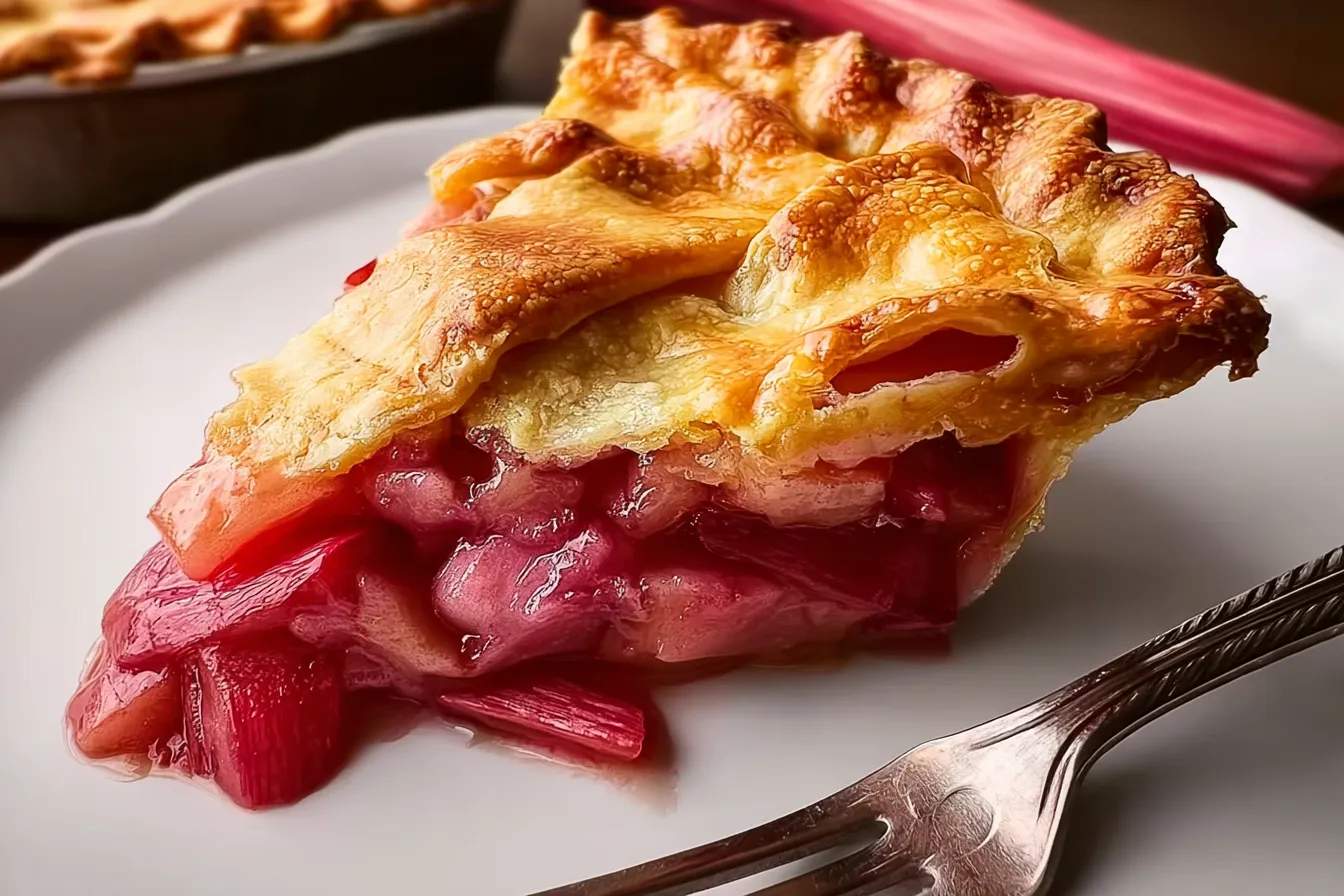 Delicious Fresh Rhubarb Pie Freshly Baked