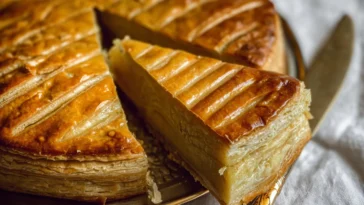 Galette des Rois (French King Cake) Sliced and Served