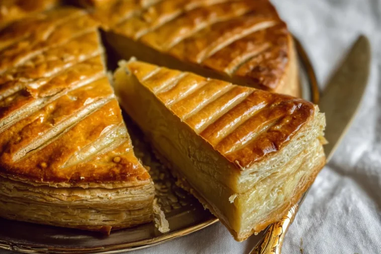 Galette des Rois (French King Cake) Sliced and Served