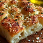 Garlic Parmesan Focaccia Bread Freshly Baked