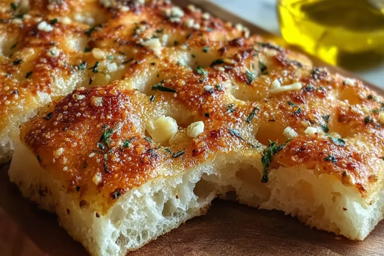 Freshly Baked Garlic Parmesan Focaccia Bread