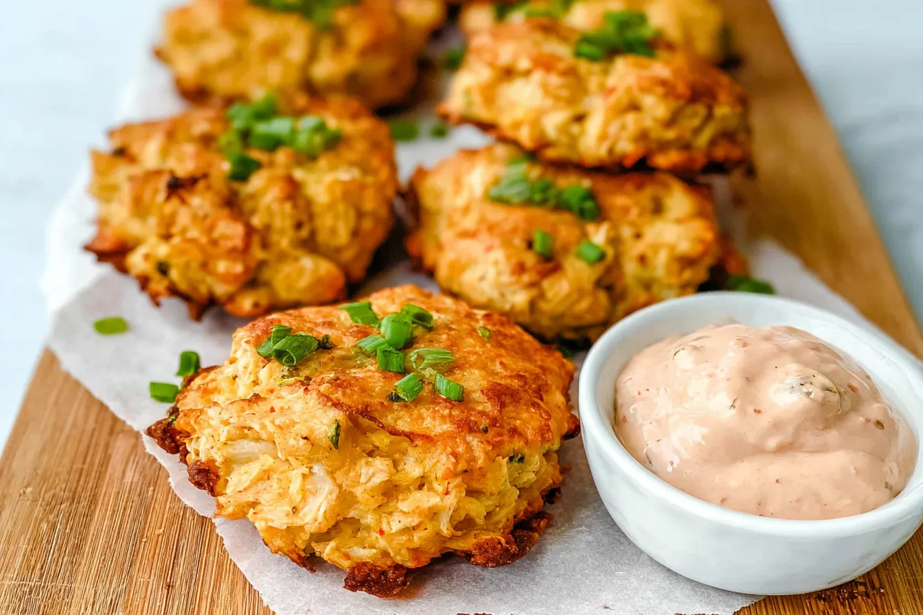 Healthy Air Fryer Crab Cakes (Easy + No Mayo) - Guilt-Free Delight 3 Healthy Air Fryer Crab Cakes (Easy + No Mayo) Plated Dish