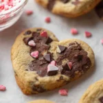 Heart Shaped Chocolate Chip Cookies Freshly Baked