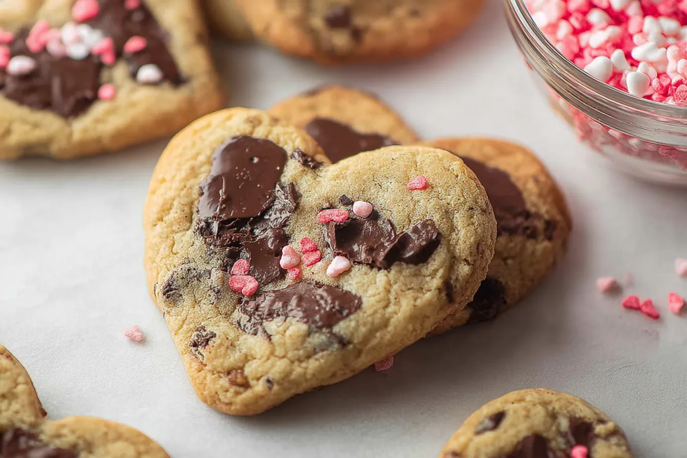 Heart Shaped Chocolate Chip Cookies