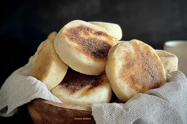 Freshly Baked Homemade Sourdough English Muffins