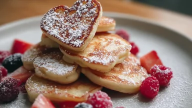 Irresistible Mini Heart Pancakes for Galentine’s Brunch