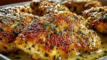 Keto Garlic Parmesan Chicken on a Plate
