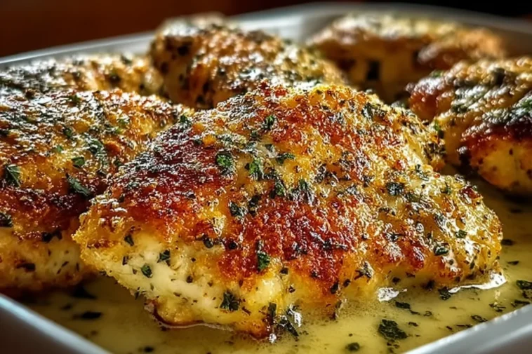 Keto Garlic Parmesan Chicken on a Plate