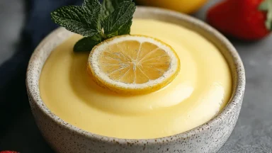 Delicious Lemon Custard Recipe Serving in a Charming Bowl