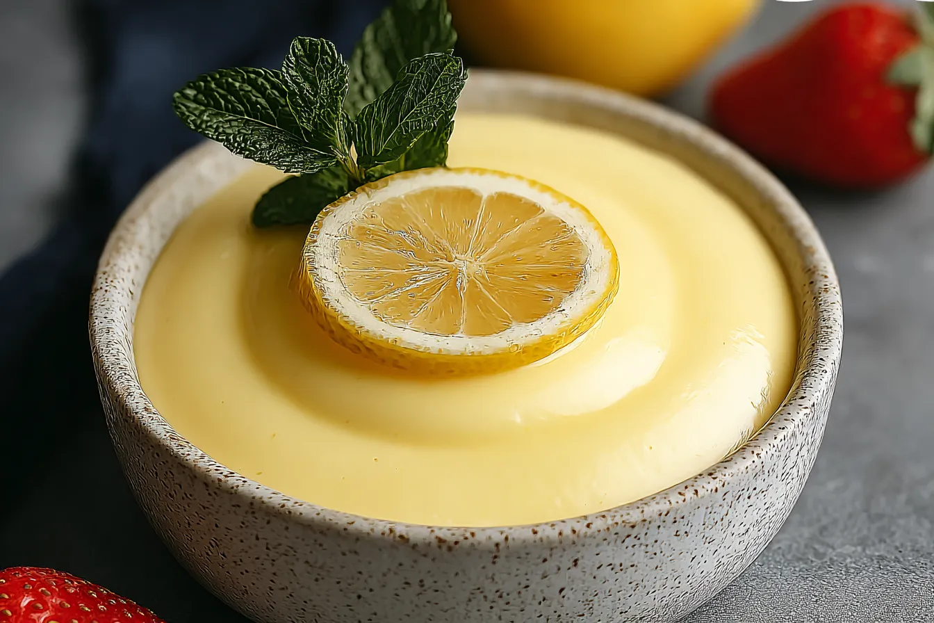 Delicious Lemon Custard Recipe Serving in a Charming Bowl