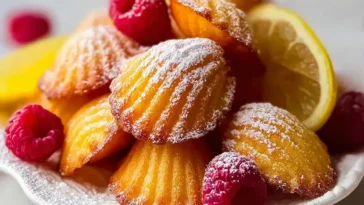 Lemon Raspberry Madeleines Freshly Baked