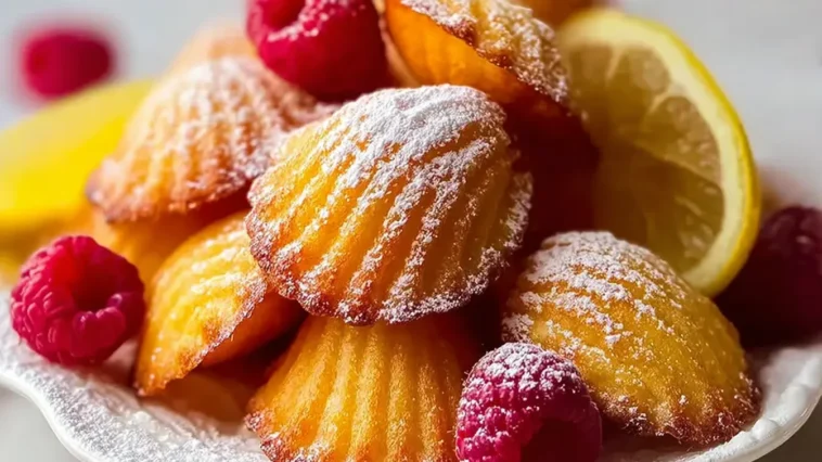 Lemon Raspberry Madeleines Freshly Baked