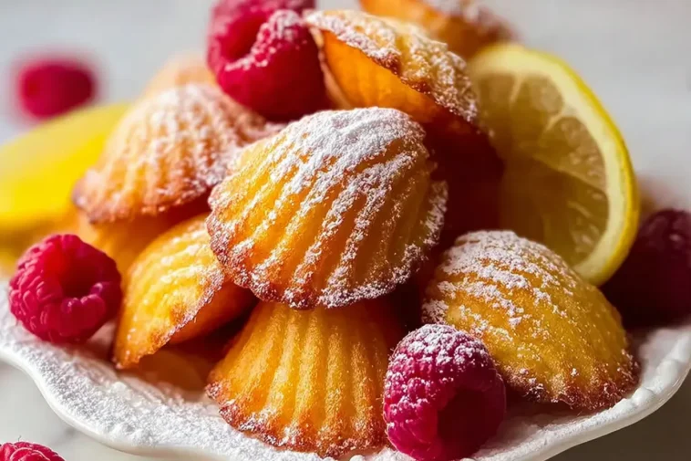 Lemon Raspberry Madeleines Freshly Baked