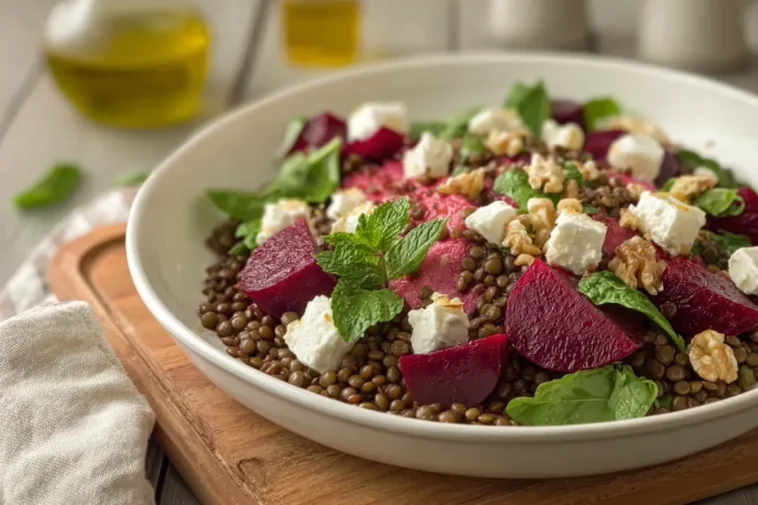 Lentil & Roasted Beet Salad – with Feta, Mint & Lemon