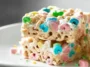 Colorful Lucky Charms Marshmallow Treats on a Plate