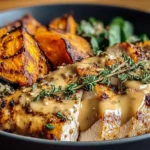 Delicious Maple Dijon Chicken & Sweet Potato Bowl