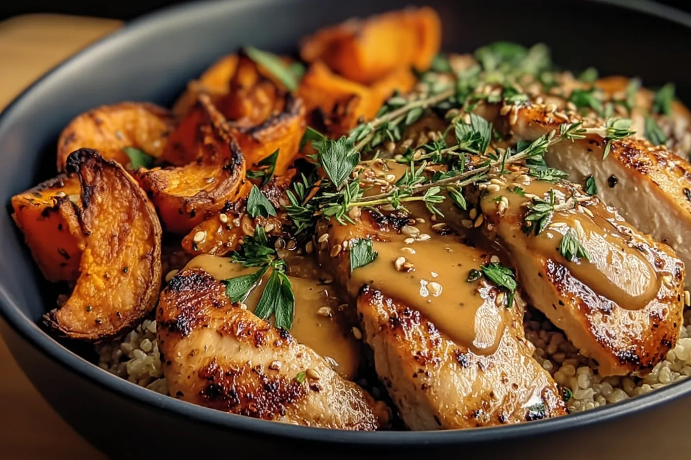 Maple Dijon Chicken & Sweet Potato Bowls That Comfort Your Soul