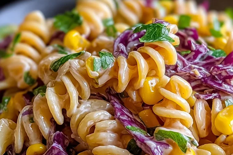 Vibrant Mardi Gras Pasta Salad Ready to Serve