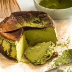 Matcha Basque Cheesecake Close-Up