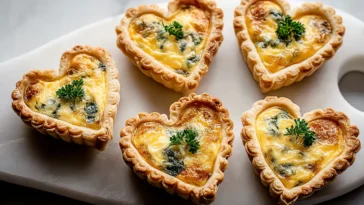 Mini Quiche Hearts on a Plate – Valentine's Day Treat