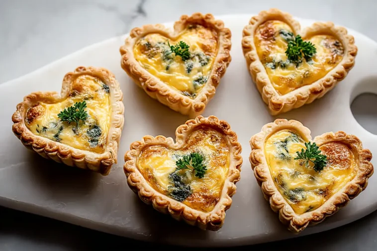Mini Quiche Hearts on a Plate – Valentine's Day Treat
