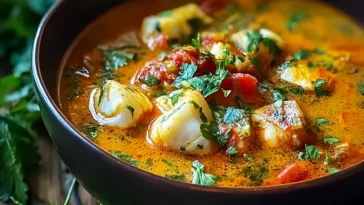 Delicious Moqueca Brazilian Fish Stew in Coconut Broth