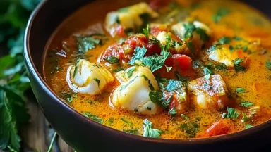 Delicious Moqueca Brazilian Fish Stew in Coconut Broth