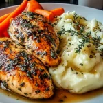 Mouthwatering Garlic Herb Chicken with Creamy Mashed Potatoes
