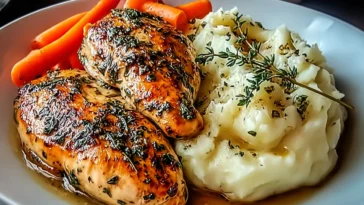 Mouthwatering Garlic Herb Chicken with Creamy Mashed Potatoes