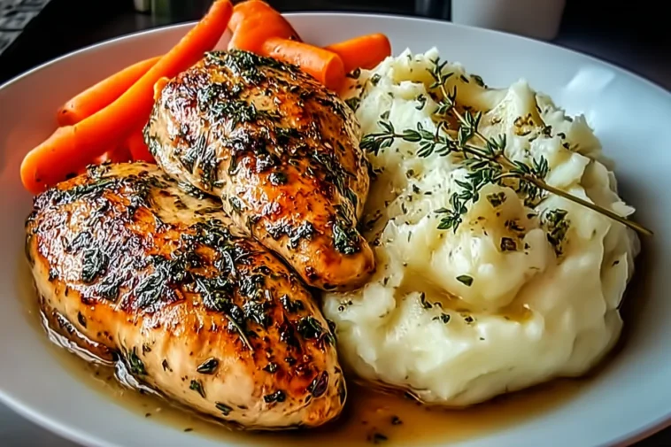 Mouthwatering Garlic Herb Chicken with Creamy Mashed Potatoes