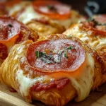 Mouthwatering Mozzarella Pepperoni Croissant Rolls Fresh Out of the Oven