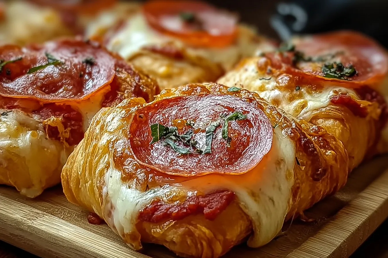 Mouthwatering Mozzarella Pepperoni Croissant Rolls Fresh Out of the Oven