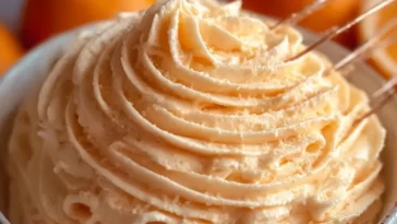 Orange Creamsicle Buttercream Frosting Close-Up