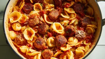 Orecchiette with Mini Meatballs Plated Delight