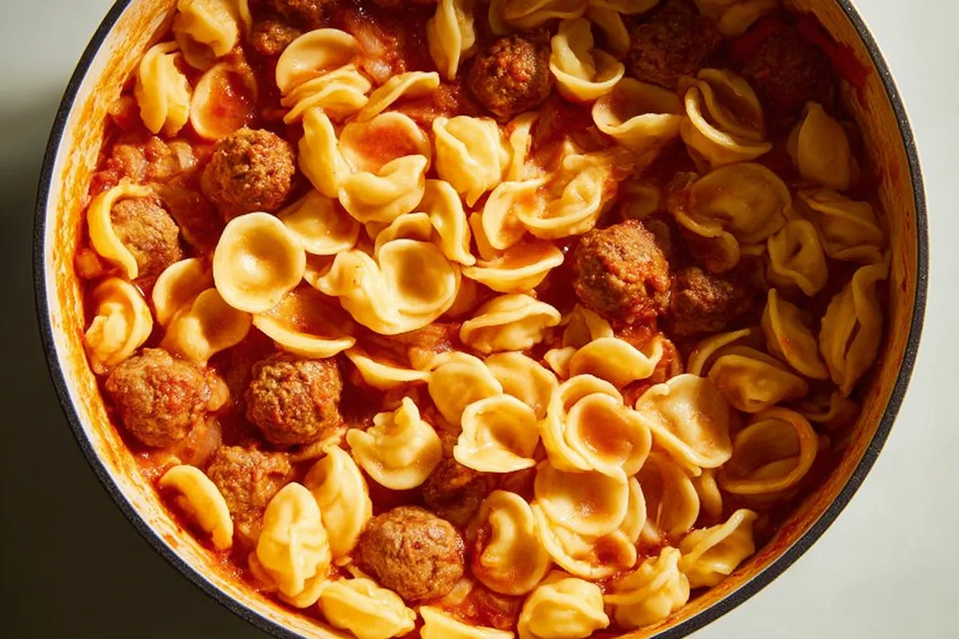 Orecchiette with Mini Meatballs