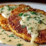 Delicious Parmesan Crusted Chicken with Creamy Garlic Sauce