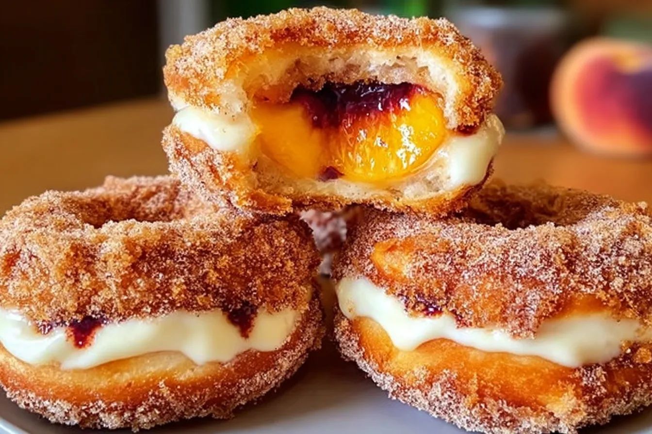 Peach Cobbler Cheesecake Donuts That You’ll Love 4 Peach Cobbler Cheesecake Donuts
