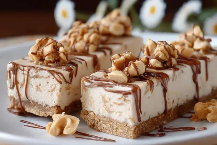 Peanut Butter Frozen Yogurt Bars - Healthy No-Bake Treat