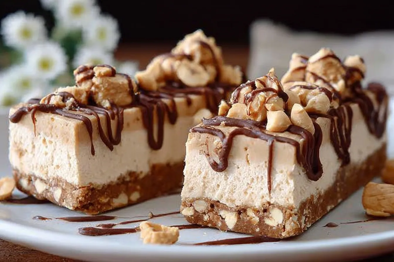 Peanut Butter Frozen Yogurt Bars Recipe | Healthy No-Bake Snack