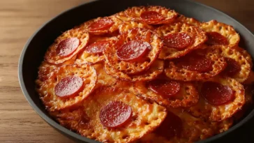 Pepperoni Pizza Cheese Drip Chips Ready to Enjoy