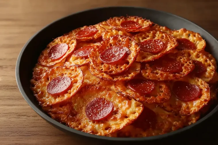 Pepperoni Pizza Cheese Drip Chips Ready to Enjoy
