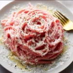 Delicious Pink Cacio e Pepe Served in a Bowl