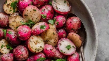 Roasted Radishes Served Warm