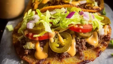 Delicious Smash Burger Tacos Ready to Serve