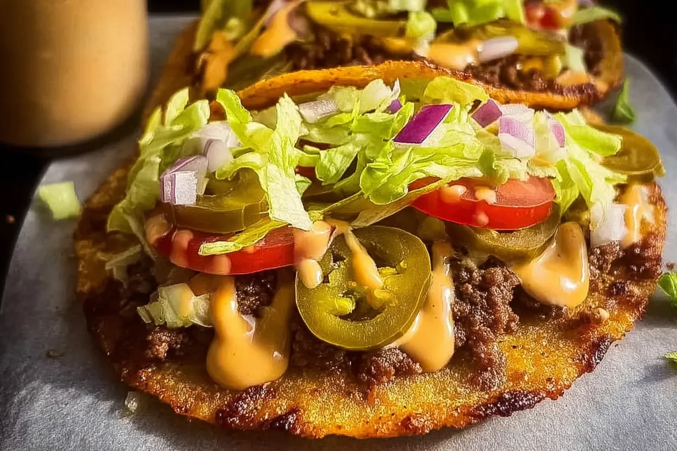 Delicious Smash Burger Tacos Ready to Serve
