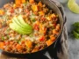 Southwest Skillet Ground Beef and Sweet Potato in a Pan