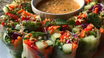 Spring Roll Salad with Coconut Peanut Dressing