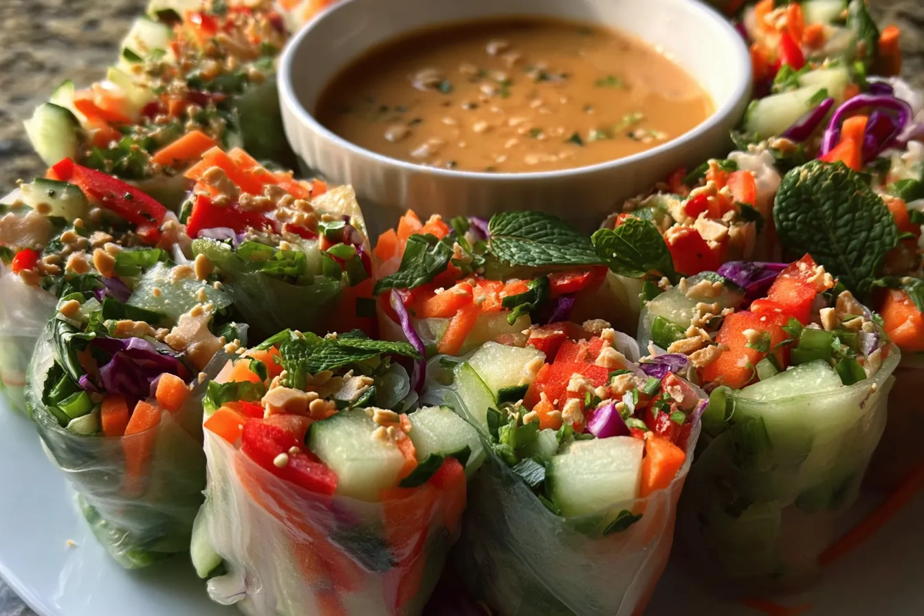 Spring Roll Salad with Coconut Peanut Dressing