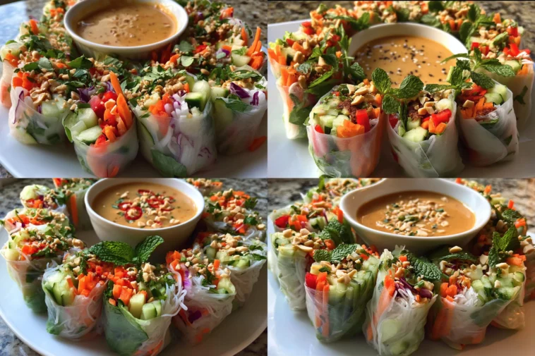 Spring Roll Salad Peanut Dressing - Colorful and Delicious